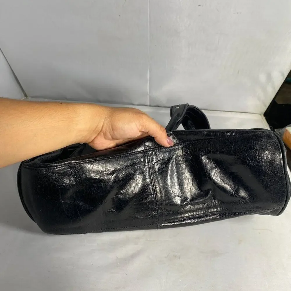 HOBO Black Sophie Leather Over-the-Shoulder Satchel Handbag Purse
